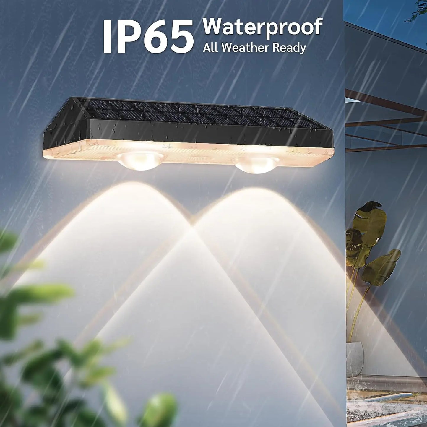2-Pack Solar Fence & Step Lights – RGB + Warm White LED Wall Lamps, IP65 Waterproof Outdoor Decor Lighting