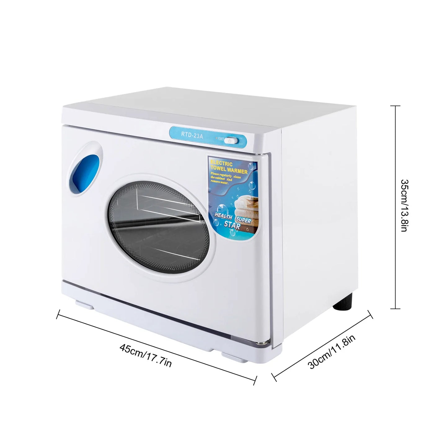 Hot Towel Warmer – Professional 23L Large Capacity Cabinet with See-Through Window (White)