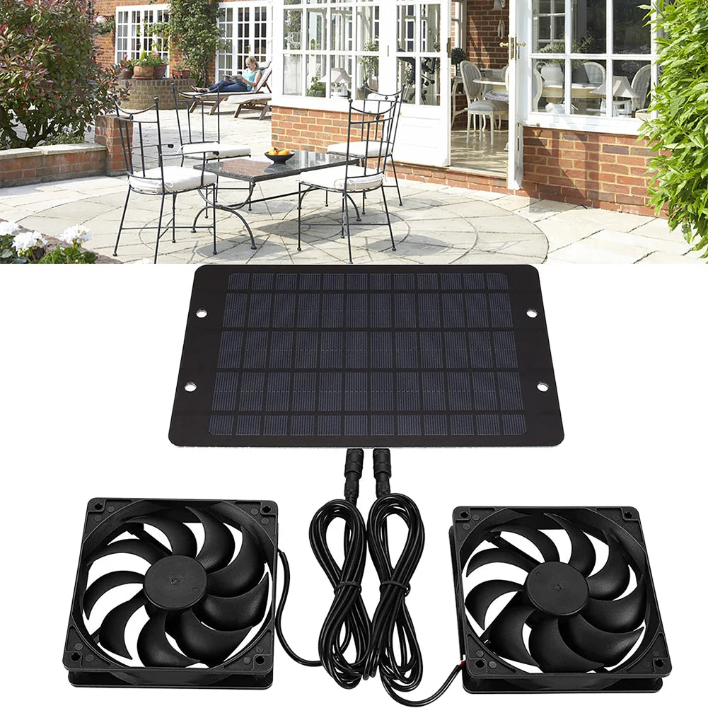 12V 10W Solar Exhaust Fan – IP65 Waterproof Silent Cooling Fan for Dog Kennels, Chicken Coops & Greenhouses