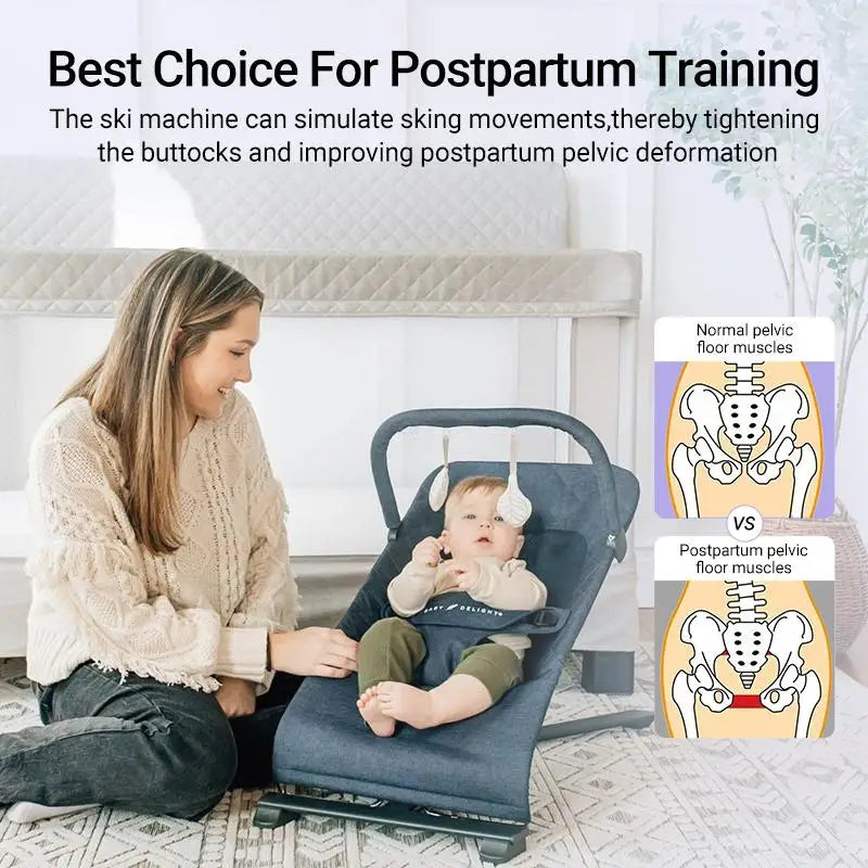 Foldable 3-in-1 Ski Trainer – Leg, Pelvic & Hip Strengthening Home Gym Equipment for Postpartum Women
