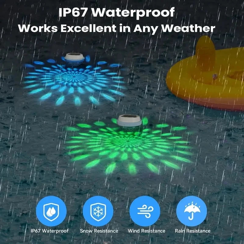 Solar Floating LED Pool Lights – Color-Changing Drift Lights for Pool, Pond, or Garden Decor