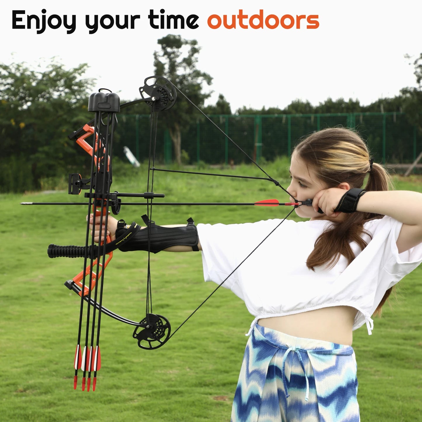 🏹 Junior Compound Bow Set for Youth, Beginners, and Women | Adjustable Draw Weight & Length | Up to 290 FPS