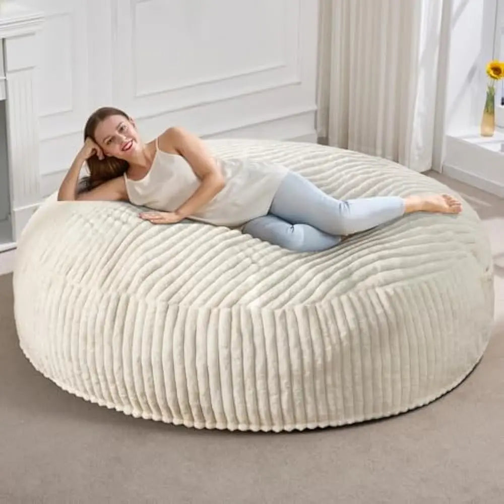 Ultimate Chill Spot: Oversized Ergonomic Bean Bag for Gaming & Lounging