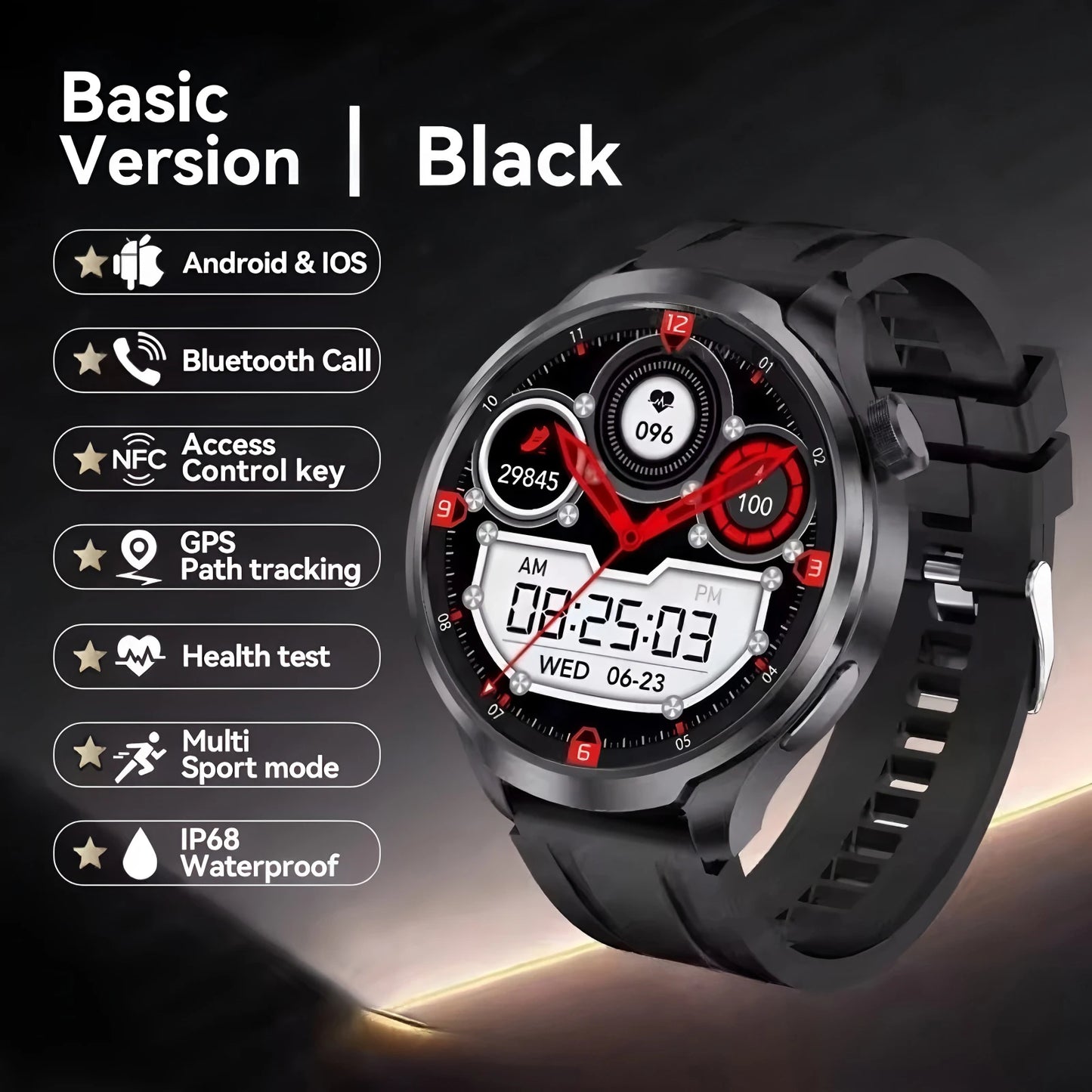 Stay Connected & Fit: Stunning AMOLED Smartwatch for Android & iOS