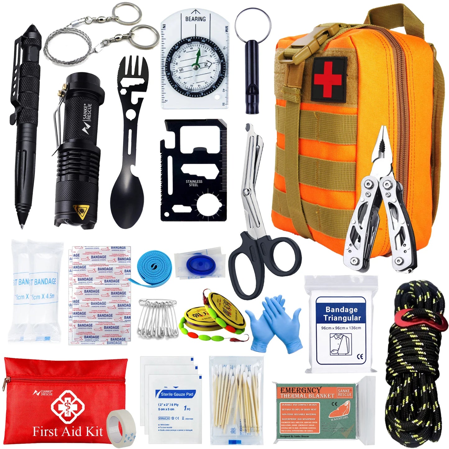 Tactical First Aid Kit – Compact EDC Survival Medical Bag for Car, Camping & Emergency Use