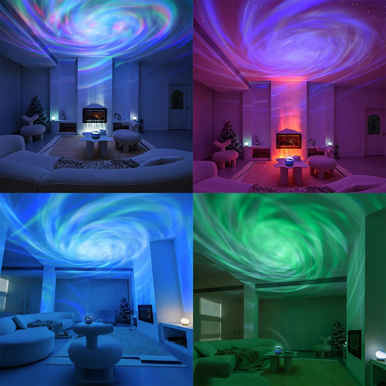 Starry Sky Galaxy Projector Lamp – 7-Mode LED Night Light with Remote & Sound Activation for Kids Room, Parties, or Relaxation