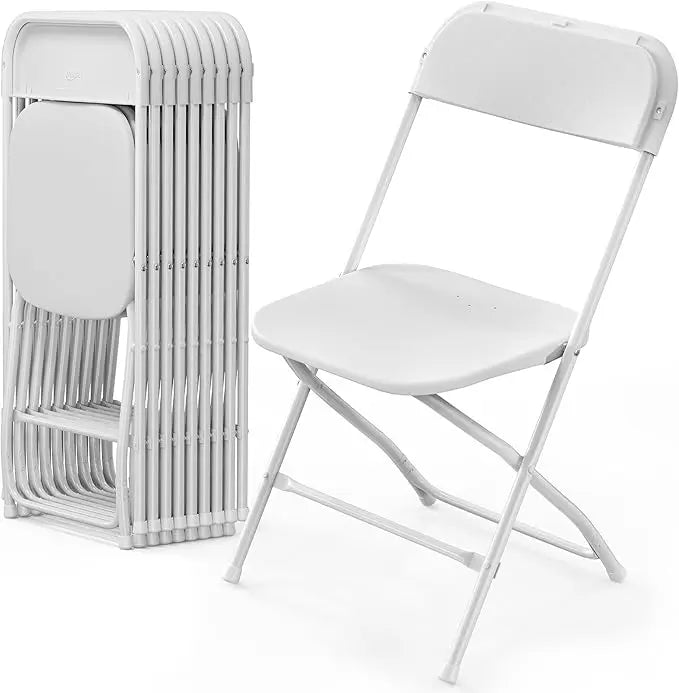Plastic Folding Chair – Stackable Indoor/Outdoor Commercial Seat with Steel Frame & 350lb Capacity