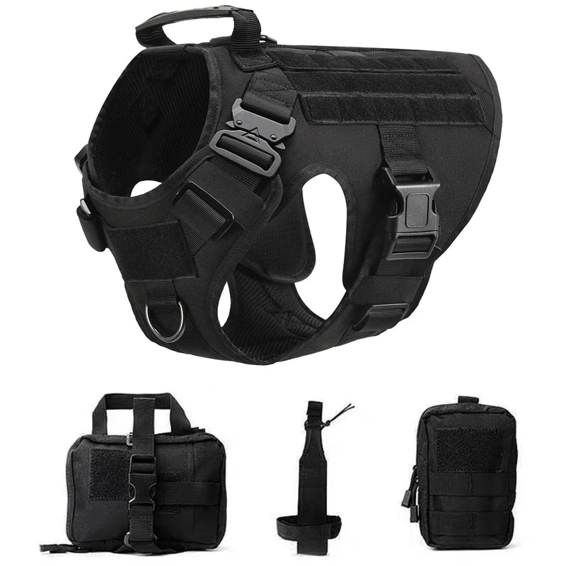 Tactical Dog Harness and Leash Set – Military Training Vest for German Shepherd, Golden Retriever & All Breeds