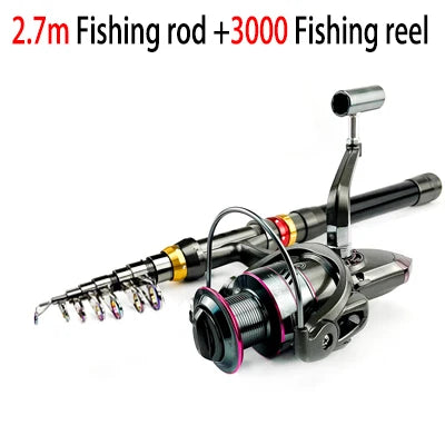 🎣 Telescopic Carbon Fiber Fishing Rod & Spinning Reel Combo Kit
Super Hard Build • Compact Design • Max Strength for Big Catch