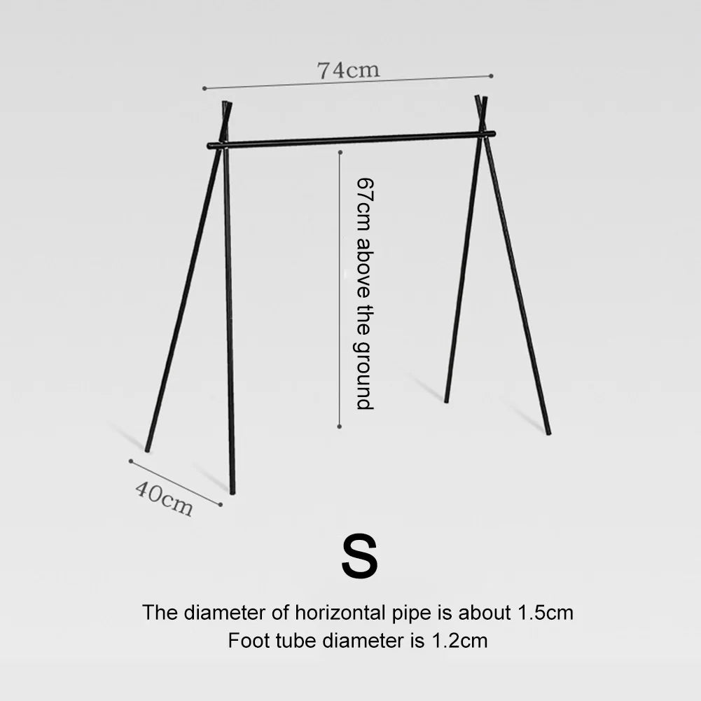 Lightweight Aluminum Camping Triangle Rack – Foldable Storage Stand with Hooks for Picnic, BBQ & Hiking