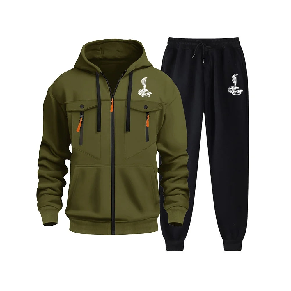 Men’s Versatile Tracksuit Set – Hoodie & Jogger Sweatpants for Everyday Style and Comfort