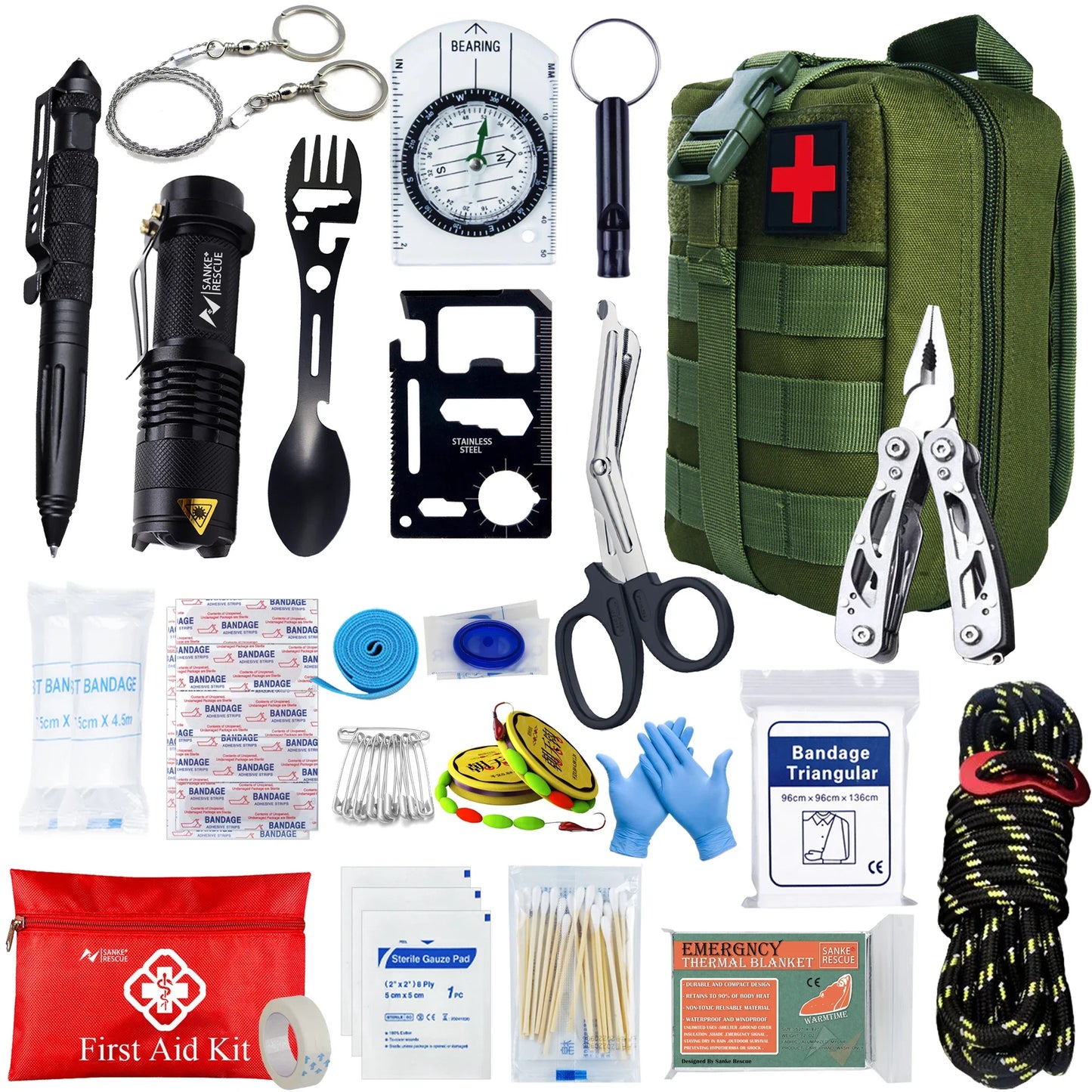 Tactical First Aid Kit – Compact EDC Survival Medical Bag for Car, Camping & Emergency Use