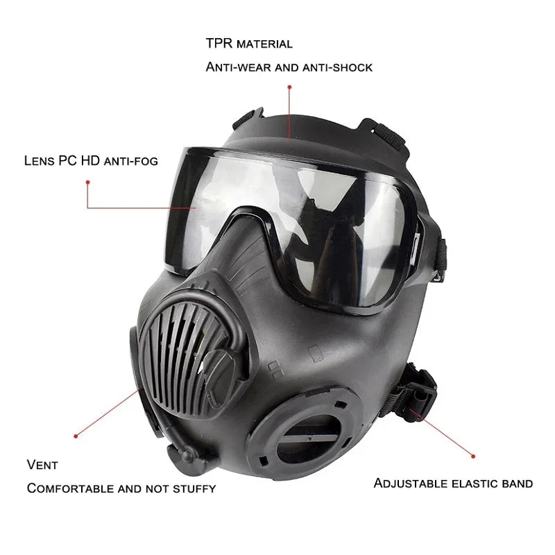 Full Face Tactical Respirator Mask – Protective Airsoft & Outdoor Combat Gear for Shooting, Riding, Hunting & Cosplay