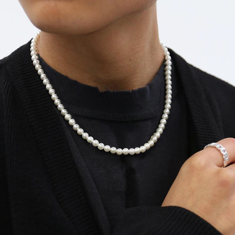 Timeless Elegance: Classic White Pearl Choker Necklace – Handmade Vintage Style