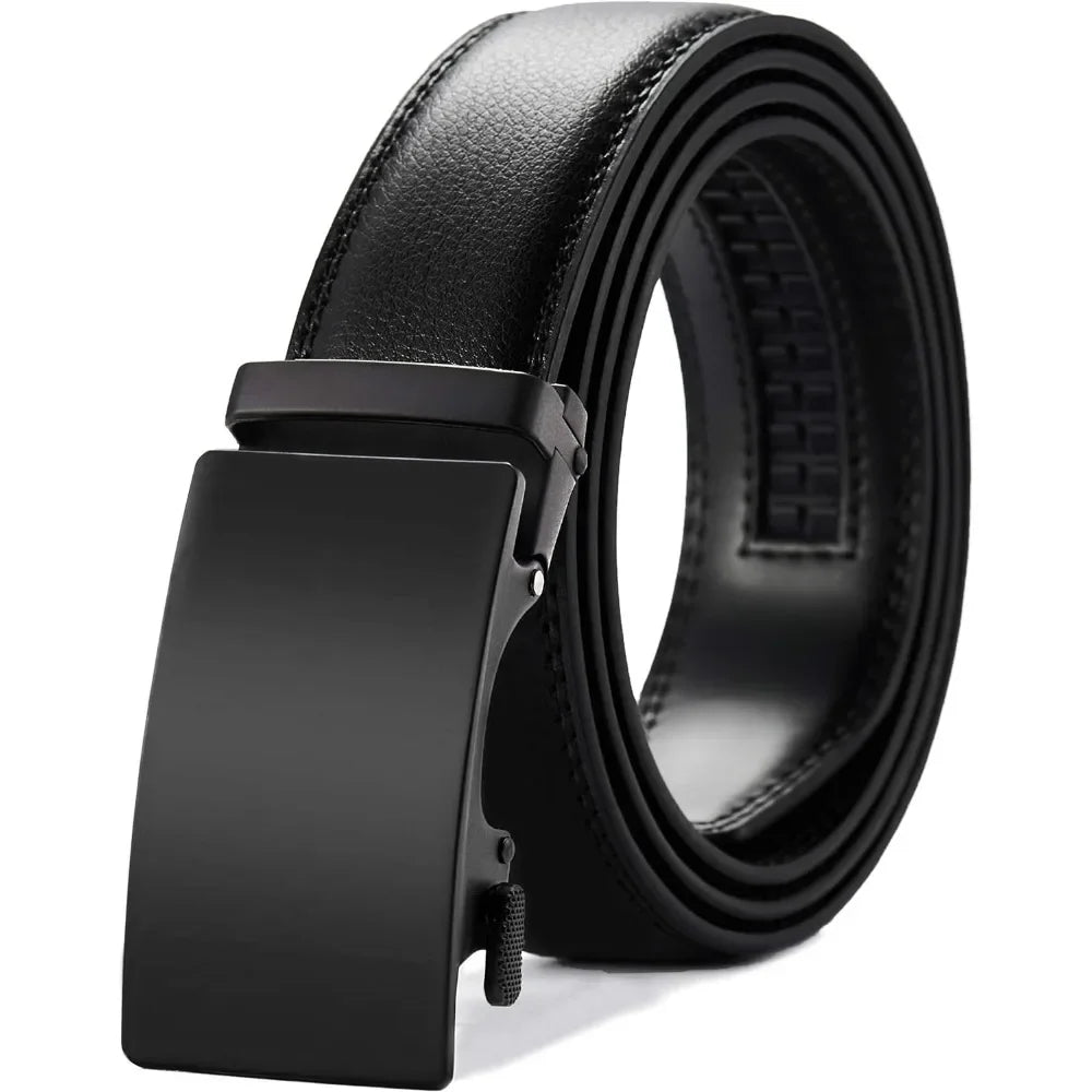 Men’s Leather Ratchet Belt – Micro-Adjustable Dress Belt for Perfect Fit with 1 3/8” Width
