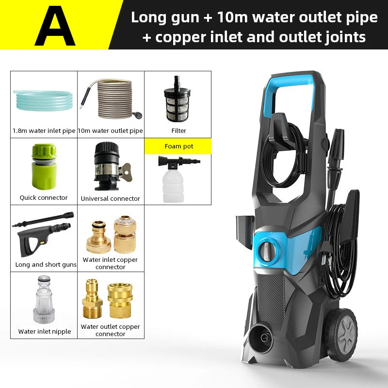 Portable High-Pressure Car Washer – Powerful Automatic Water Pump for Car, Bike, Patio & Garden Cleaning