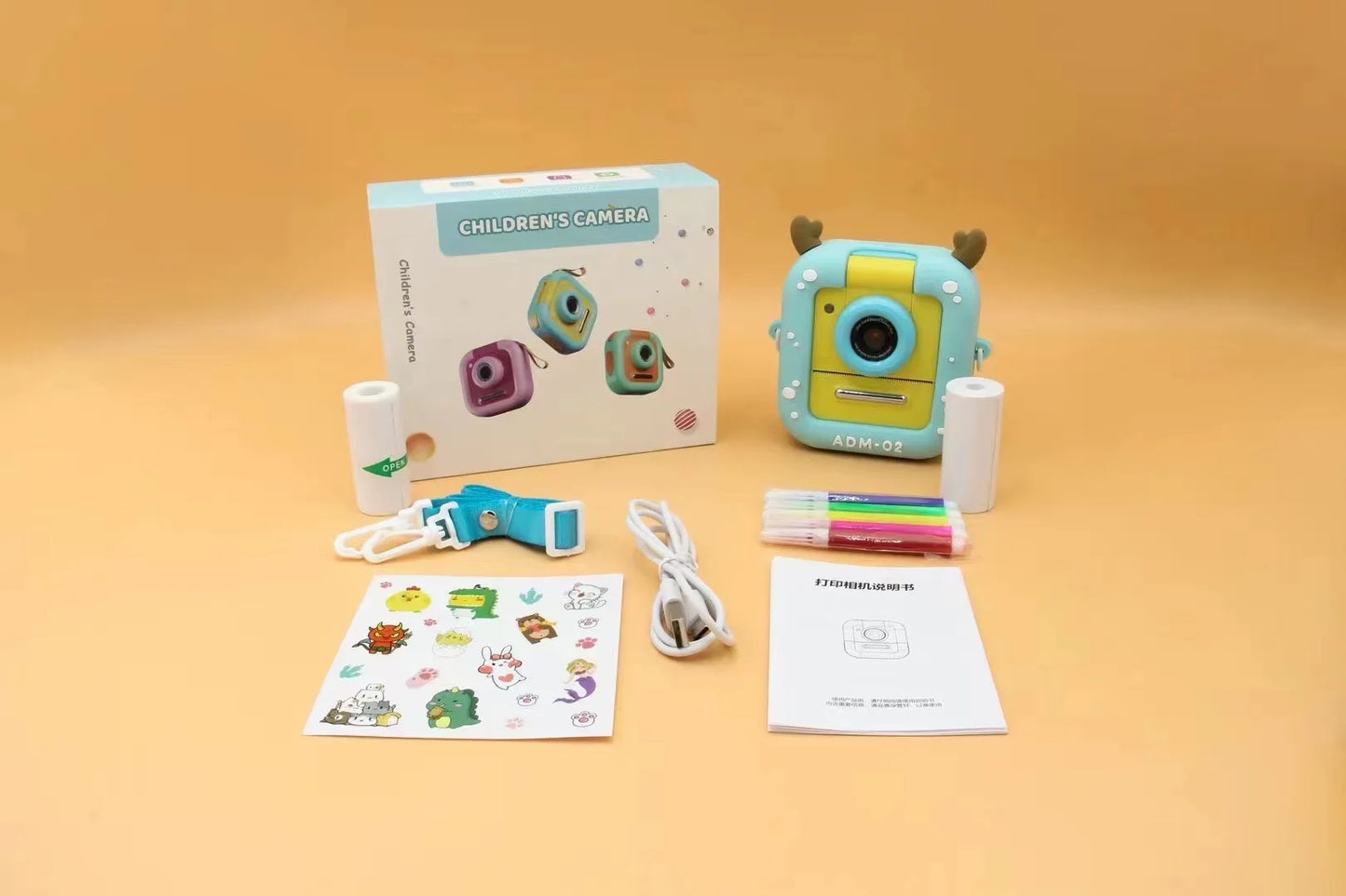 Kids Instant Print Digital Camera – Mini Portable Photography & Video Camera with Thermal Printing for Holiday & Birthday Gifts