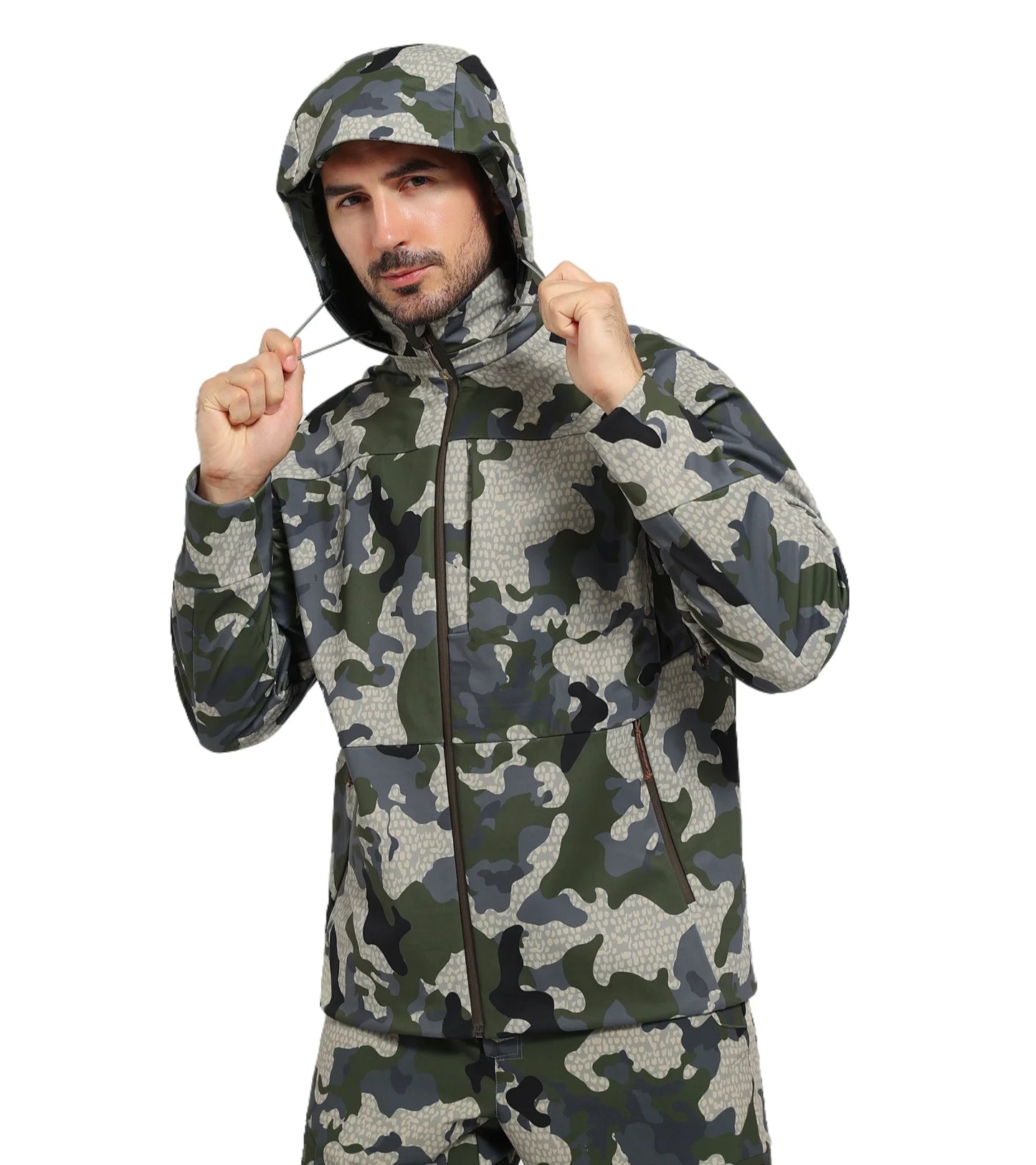 Men’s 3-in-1 Windproof Waterproof Hunting Jacket – Breathable Jetstream Shell with Removable Fleece Liner