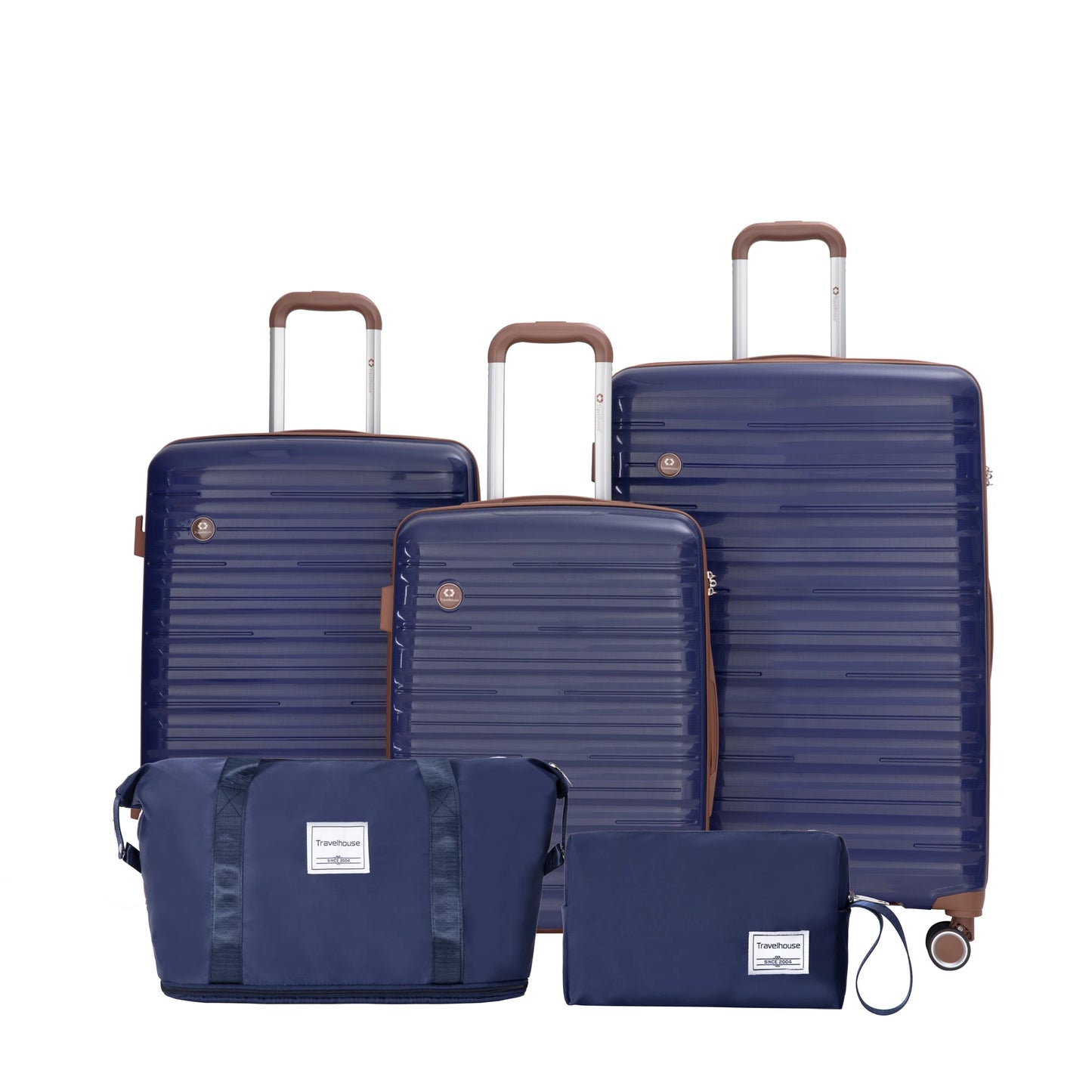 5-Piece Luggage Set – Hardcase Suitcases with TSA Lock, Double Spinner Wheels & Matching Travel Duffle Bag