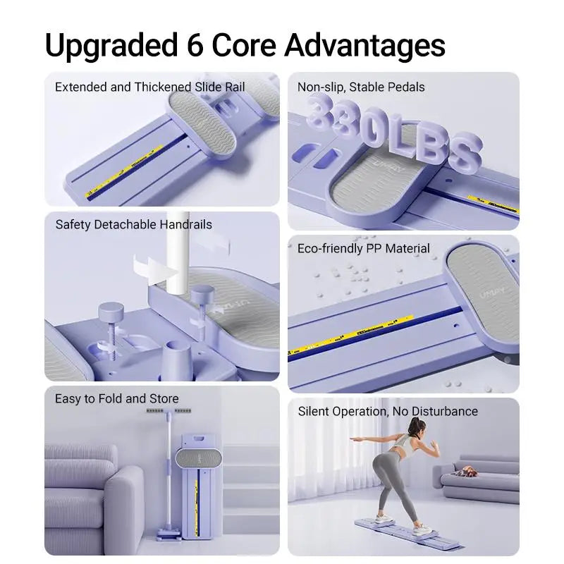 Foldable 3-in-1 Ski Trainer – Leg, Pelvic & Hip Strengthening Home Gym Equipment for Postpartum Women