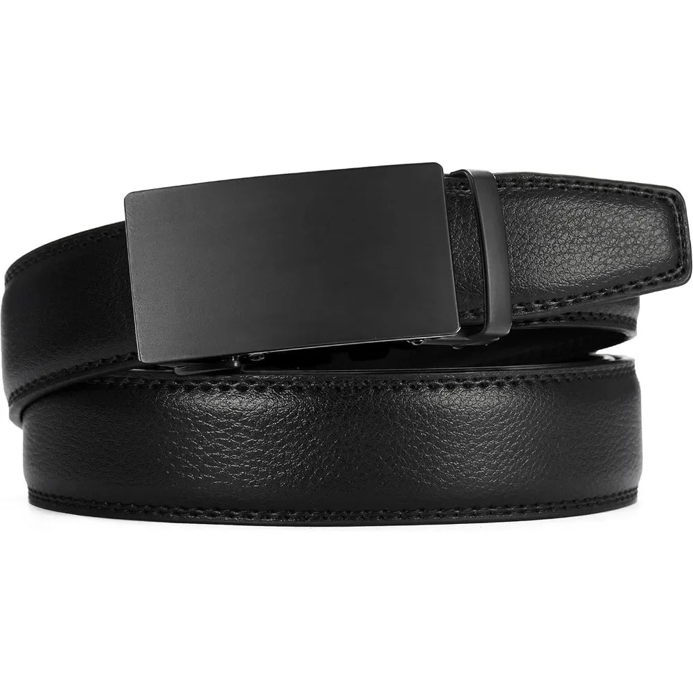Men’s Leather Ratchet Belt – Micro-Adjustable Dress Belt for Perfect Fit with 1 3/8” Width