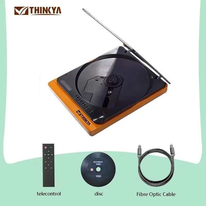 HiFi Wooden CD Player with Bluetooth 5.1 – USB Lossless Playback, Digital Optical Output, Infrared Remote Control