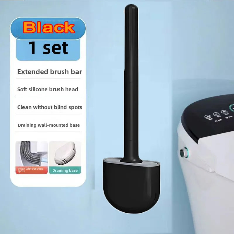 Clean Smarter: Flexible Silicone Toilet Brush with Quick-Dry Hanging Holder