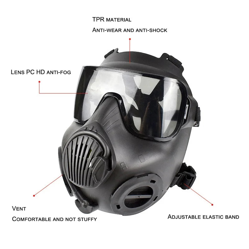 Full Face Tactical Respirator Mask – Protective Airsoft & Outdoor Combat Gear for Shooting, Riding, Hunting & Cosplay