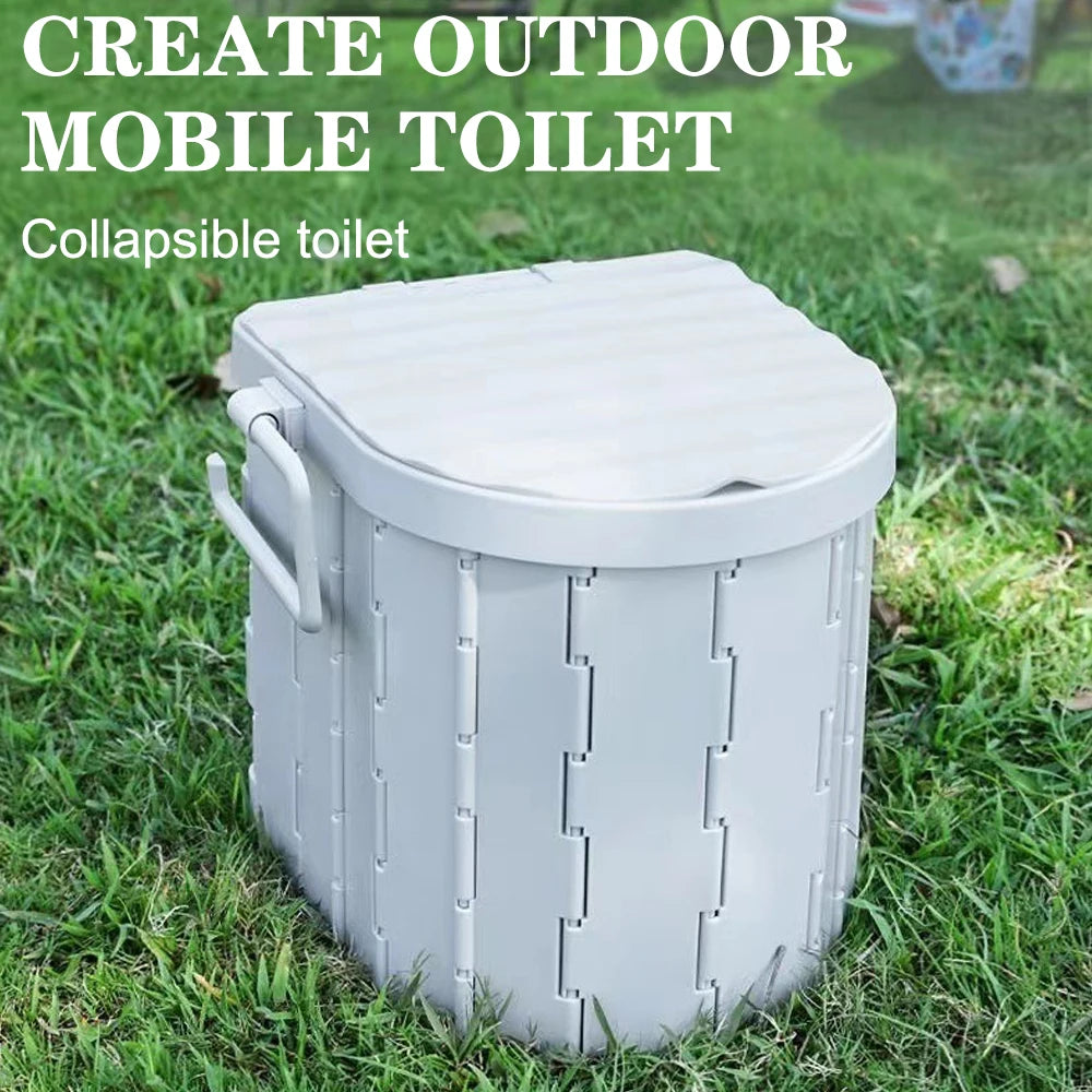 Portable Folding Travel Toilet with Lid – Compact Emergency Toilet for Camping, Cars & Outdoors