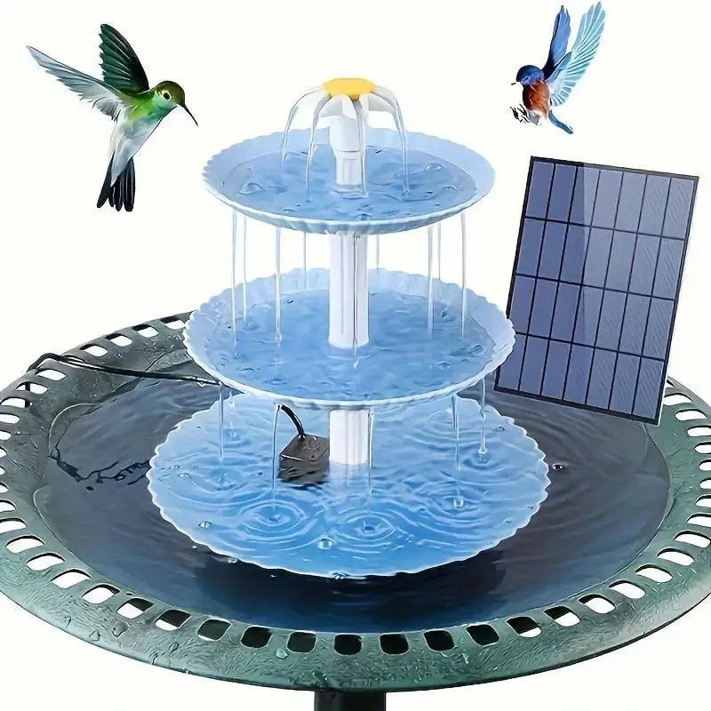 Solar Bird Bath Fountain – Detachable DIY Water Feature for Garden Decoration & Outdoor Bird Feeding