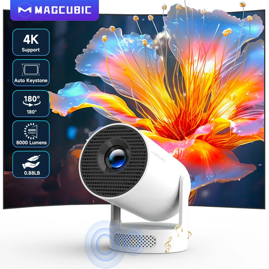 Magcubic HY300 Pro+ Portable Projector – Android 11, 4K Support, 290 ANSI Lumens, 180° Flexible Design, Dual WiFi & BT 5.0