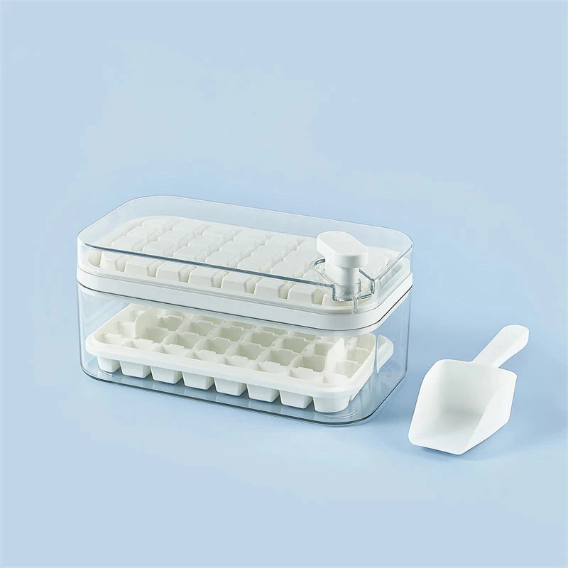 One-Touch Ice Tray with Lid – Easy-Release, Large Capacity & Food-Grade Safe