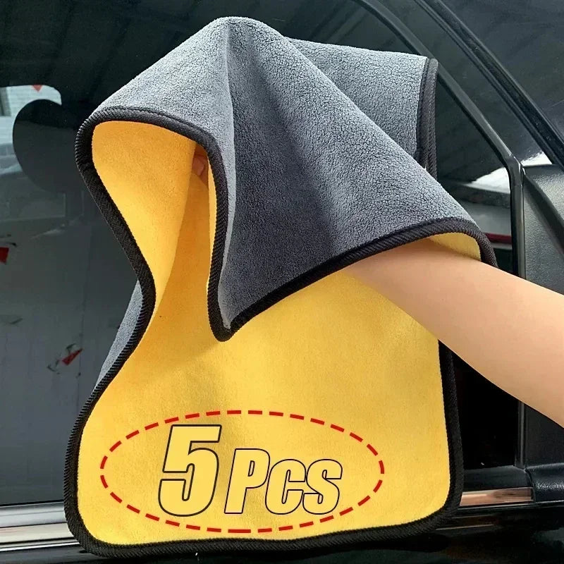 🧽 5Pcs Premium Microfiber Car Wash Towels
30x30cm / 60x30cm | Ultra-Soft | Scratch-Free | High-Absorbency