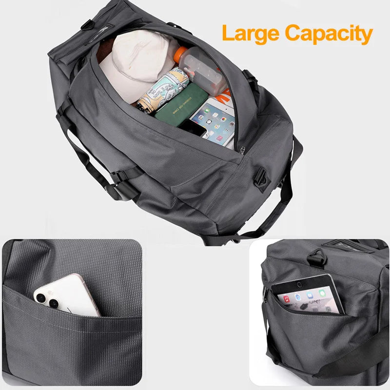 Foldable Wheeled Duffle Bag – Large-Capacity Travel & Camping Backpack with Rolling Design