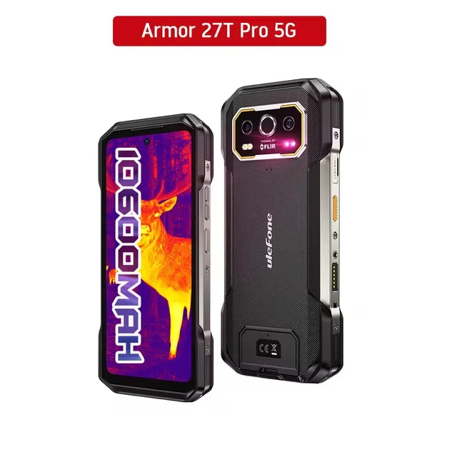 Ulefone Armor 27T Pro 24GB+256GB 5G Thermal lmaging By FLIR Rugged 10600mAh 6.78'' Display 64MP Night Vision 33W NFC Android 14