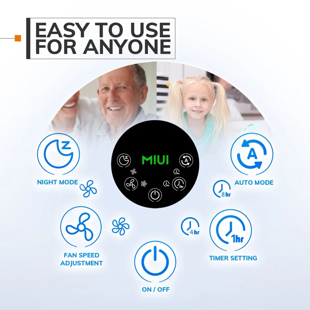 2-in-1 Air Purifier & Humidifier – H13 HEPA Filter for Allergies, Pet Hair, Smoke & Dry Air in Bedroom or Home