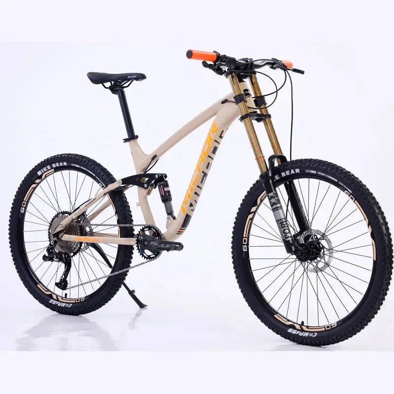 26/27.5-Inch Full Suspension Mountain Bike – 11-Speed Soft Tail with Hydraulic Brakes for Adults