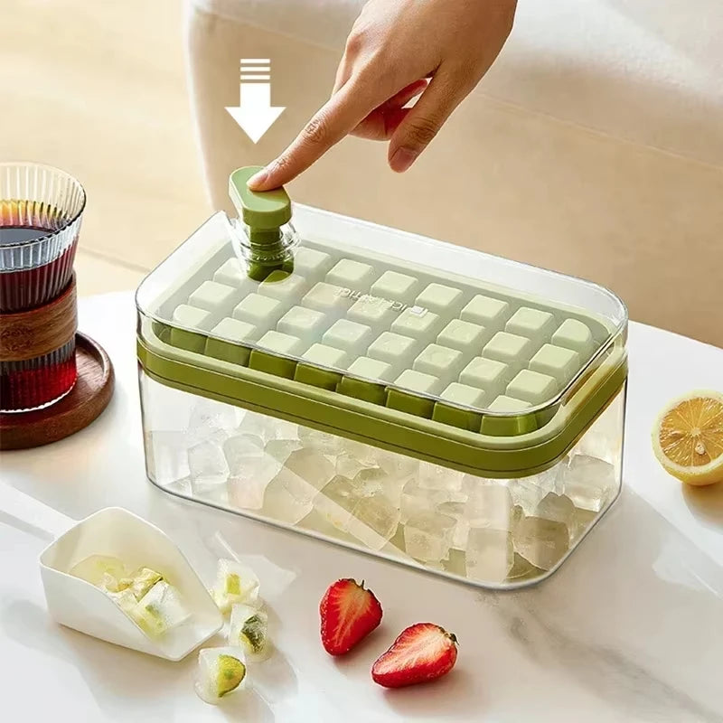 One-Touch Ice Tray with Lid – Easy-Release, Large Capacity & Food-Grade Safe