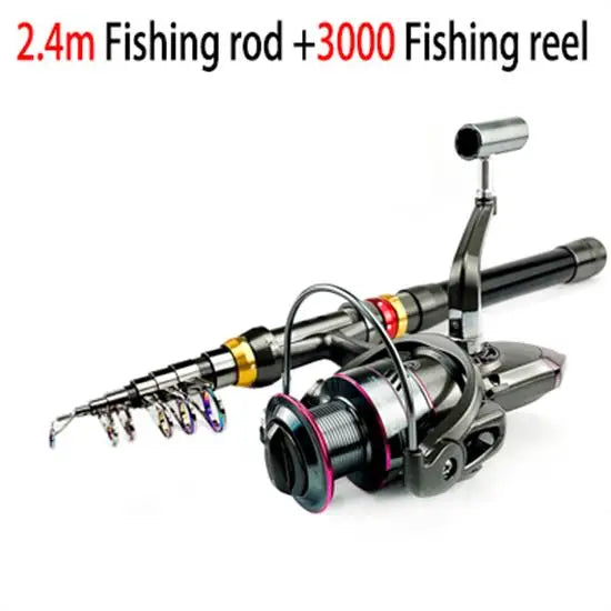 🎣 Telescopic Carbon Fiber Fishing Rod & Spinning Reel Combo Kit
Super Hard Build • Compact Design • Max Strength for Big Catch