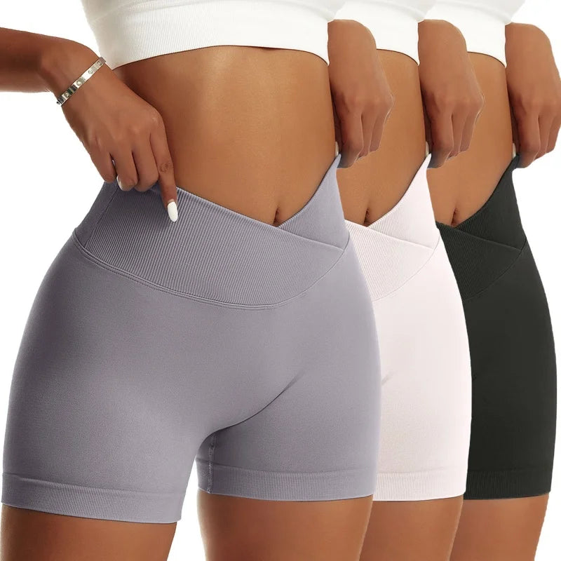 3-Pack Women’s High-Waist Scrunch Butt Yoga Shorts – Peach-Lift Design, Breathable & Stretchy Biker Workout Set