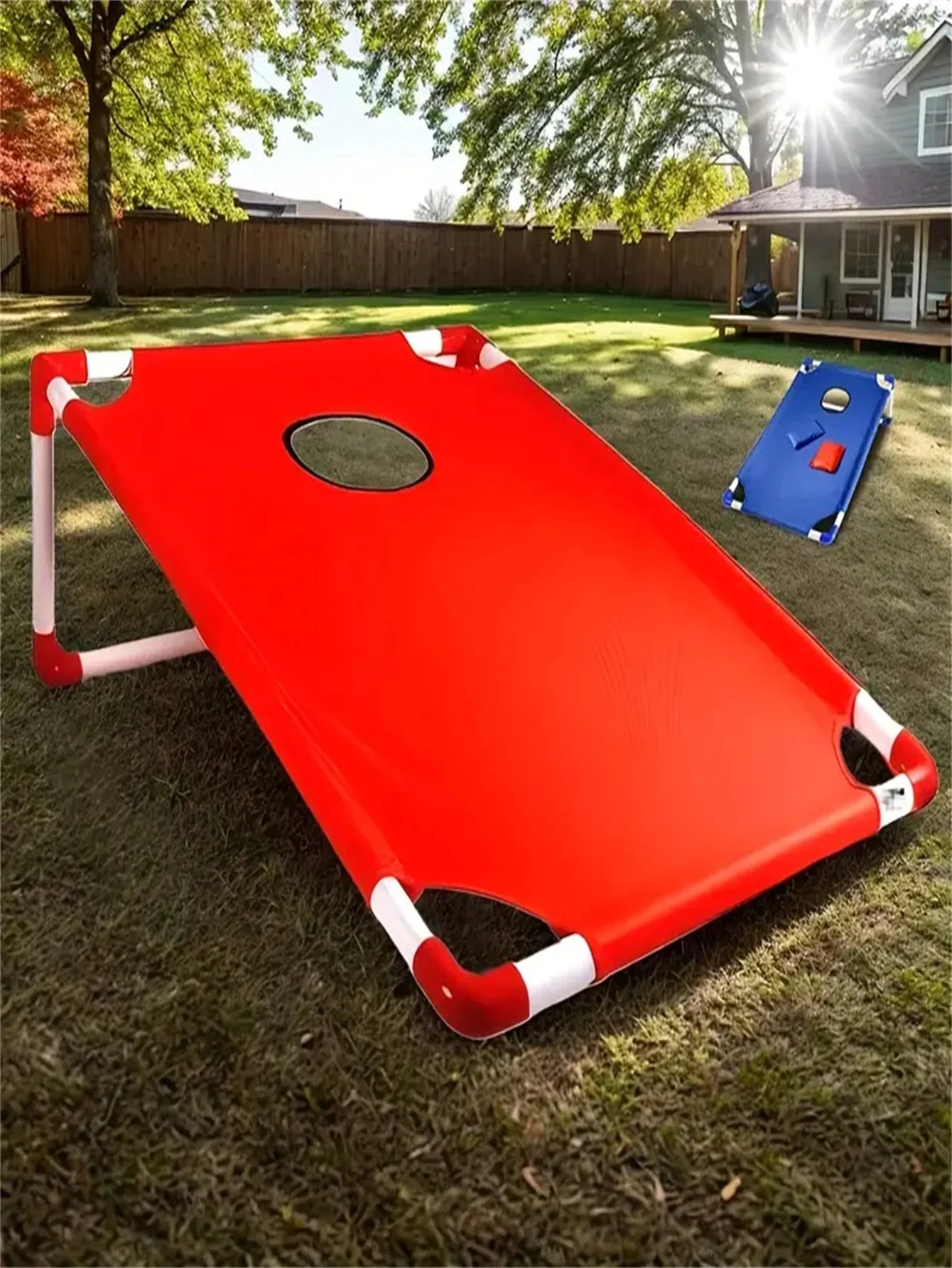 šÆ Portable Cornhole Game Set ā Red & Blue Edition | Foldable, Durable & Fun for All Ages