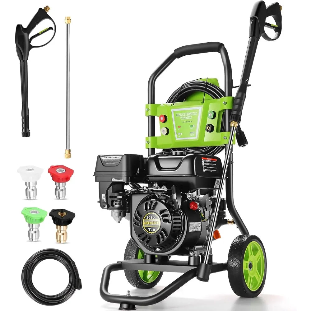 4200 PSI Gas Pressure Washer – 4.0 GPM 209CC Commercial Power Washer with 25ft Hose & 4 Quick-Connect Nozzles