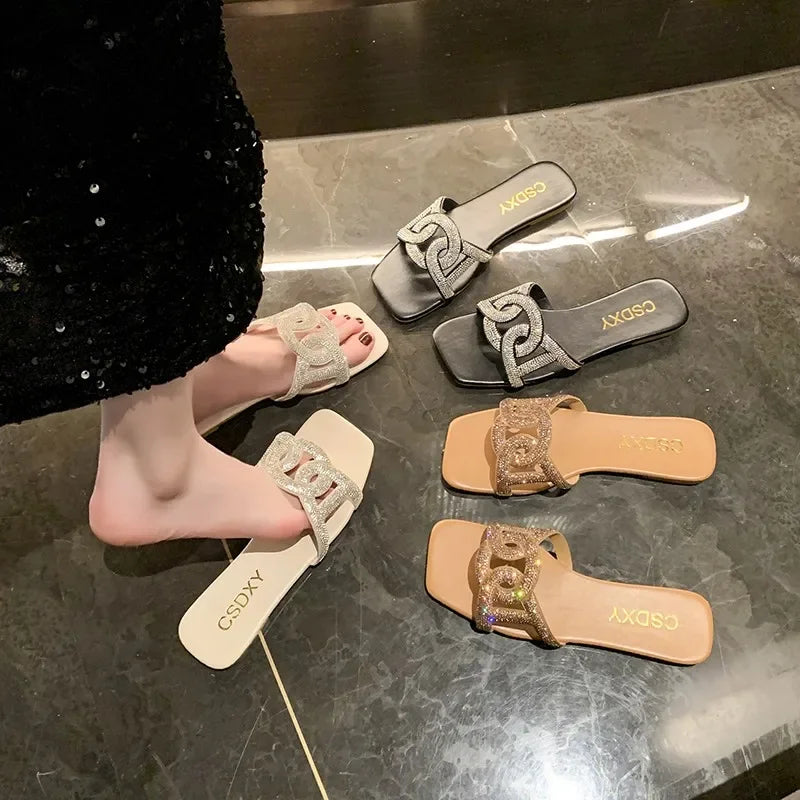 Step Into Summer Sparkle — The Must-Have Rhinestone Sandals Are Here! Product Description