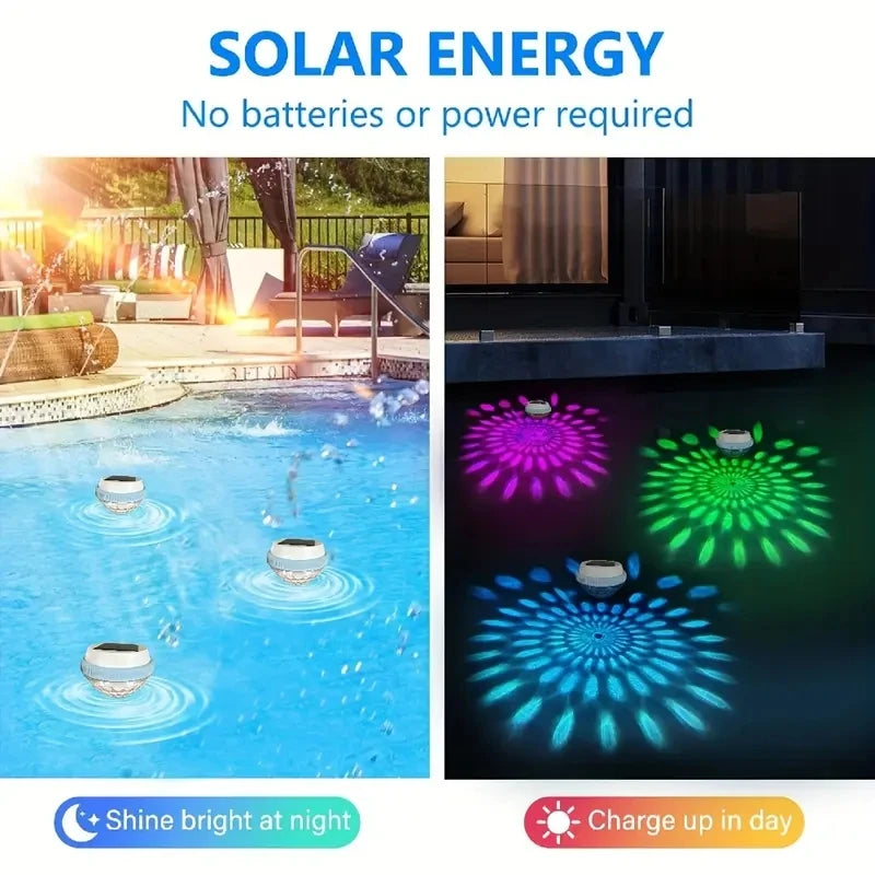 Solar Floating LED Pool Lights – Color-Changing Drift Lights for Pool, Pond, or Garden Decor