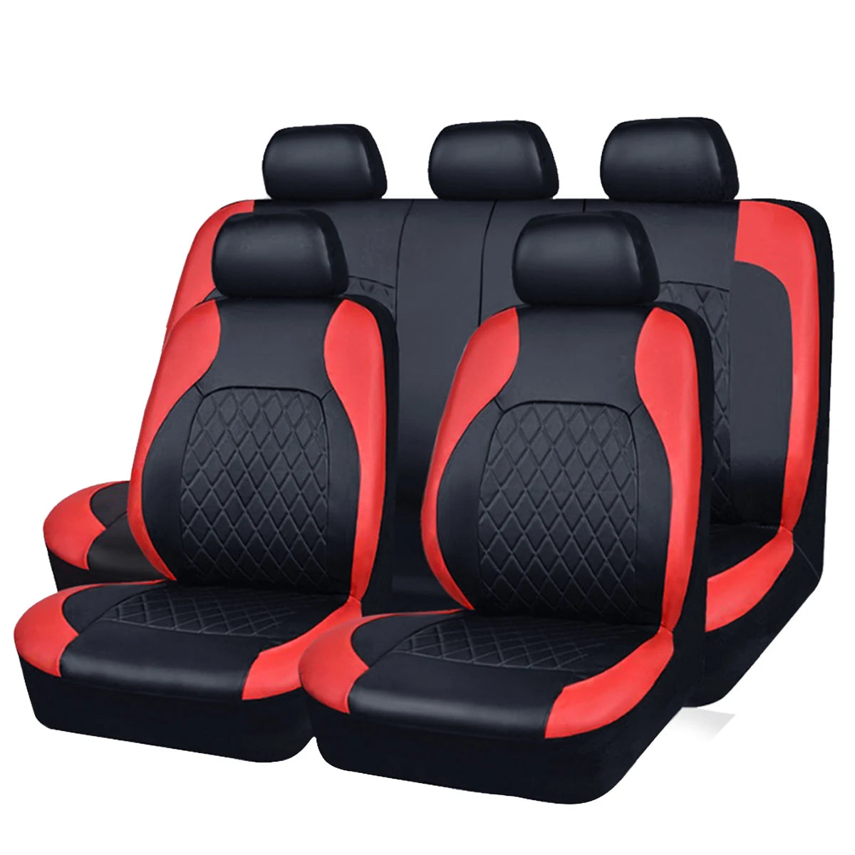 All-Season Quilted PU Leather Car Seat Covers – Full Coverage Waterproof Seat Protectors for Sedans, SUVs, and Trucks