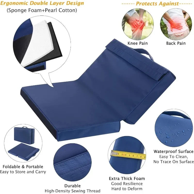 Heavy-Duty Garden Kneeler & Seat – Patented Foldable Bench with Extra-Thick Detachable Kneeling Pad
