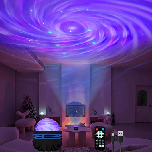 Starry Sky Galaxy Projector Lamp – 7-Mode LED Night Light with Remote & Sound Activation for Kids Room, Parties, or Relaxation