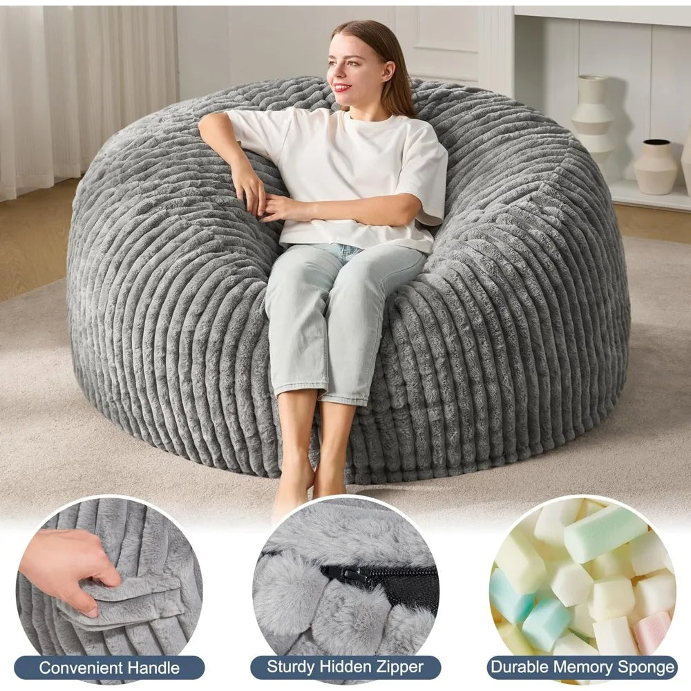 Ultimate Chill Spot: Oversized Ergonomic Bean Bag for Gaming & Lounging
