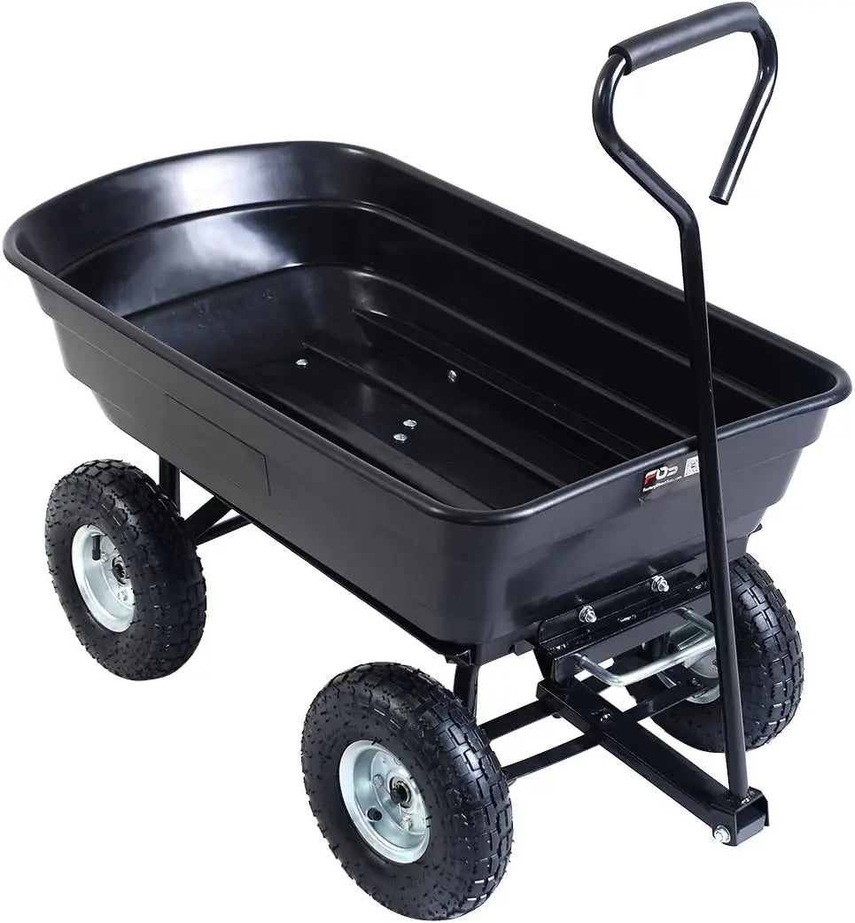 650LB Heavy-Duty Garden Dump Cart – Wheeled Wagon Carrier with Air Tires for Yard, Landscaping & Outdoor Hauling