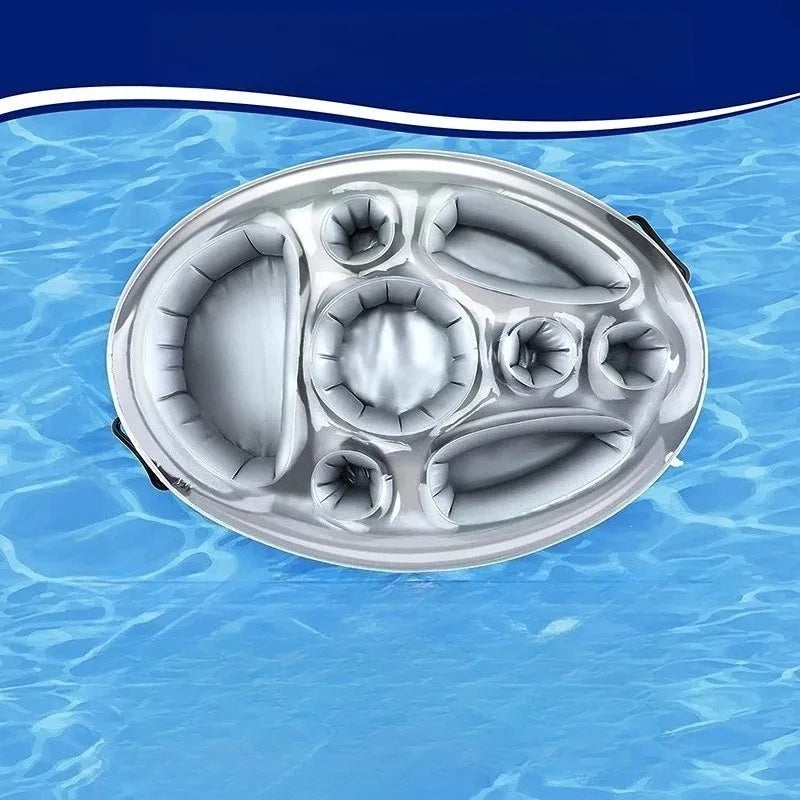 Inflatable Food & Drink Ice Tray – Floating Cooler Bucket Holder for Pool Parties, BBQs & Beach Days